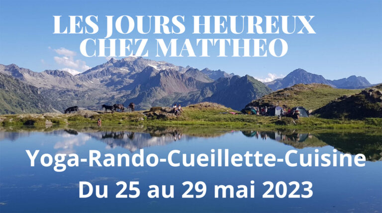 Visuel du séjour yoga, rando, cueillette, cuisine, dans les Pyrénées, mai 2023