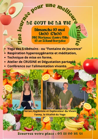 Visuel de l'affiche pour illustrer la journée yoga et méditation "le goût de la vie"