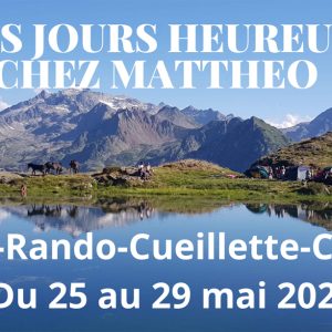 Visuel du séjour yoga, rando, cueillette, cuisine, dans les Pyrénées, mai 2023